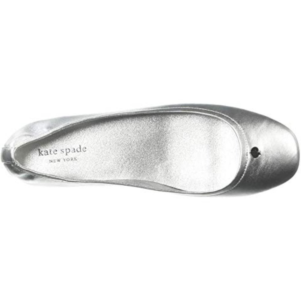 Kate Spade Kora Silver Nappa Leather Flats